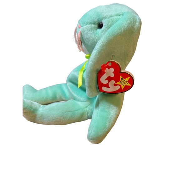Ty Beanie Babies Hippity the Bunny Beanie Baby Plush Green - Picture 4 of 11